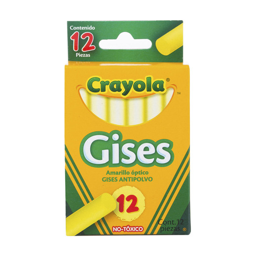YESOS CRAYOLA AMARILLO ANTIPOLVO 12U