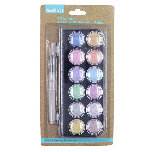 ACUARELAS METALICAS TREE IN ART 28MM 12COLORES