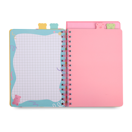 CUADERNO ESPIRAL GUMMY BEAR CON DIVISIONES  100H