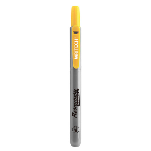 MARCADOR PERMANENTE WRITECH RETRACTIL AMARILLO