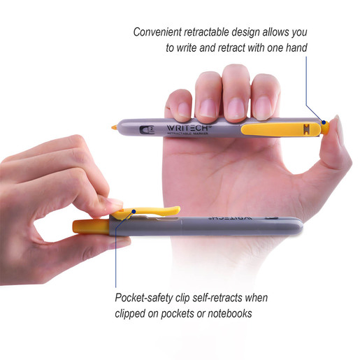 MARCADOR PERMANENTE WRITECH RETRACTIL ROSADO