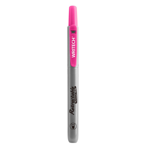 MARCADOR PERMANENTE WRITECH RETRACTIL ROSADO