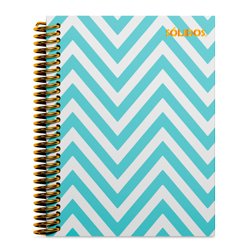 CUADERNO SOLIDO ESPIRAL 1/2 OFICIO PASTA DURA ZIGZAG 100H LINEAS