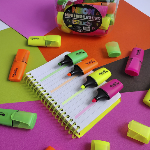 MINI MARCATEXTO ISTUDY NEON CON CLIP (FISHBOWL)