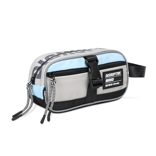 ESTUCHE ISTUDY GRIS CON DETALLE NEGRO Y CELESTE