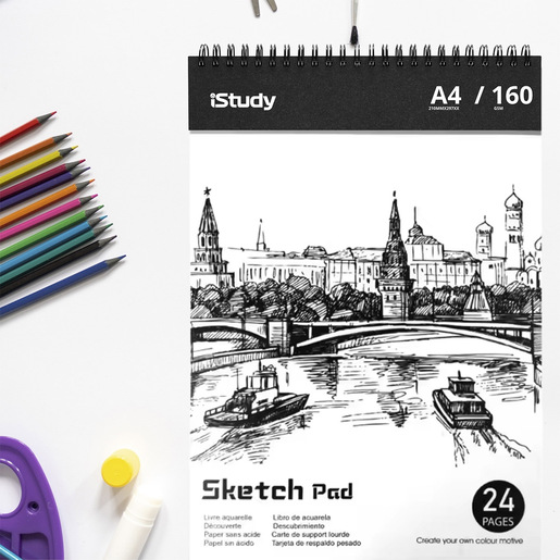 LIBRO DE ACUARELA ISTUDY A4 160GR 24H