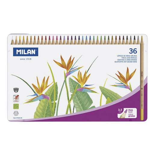 LAPICES DE COLORES MILAN MINA GRUESA 3.3MM 36U