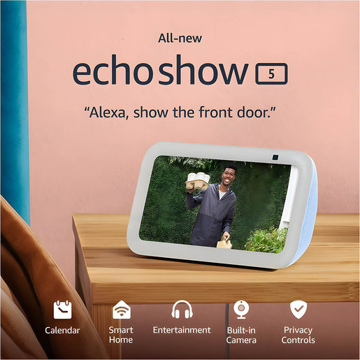 BOCINA AMAZON ECHO SHOW 5, 3RD GEN, CLOUD BLUE