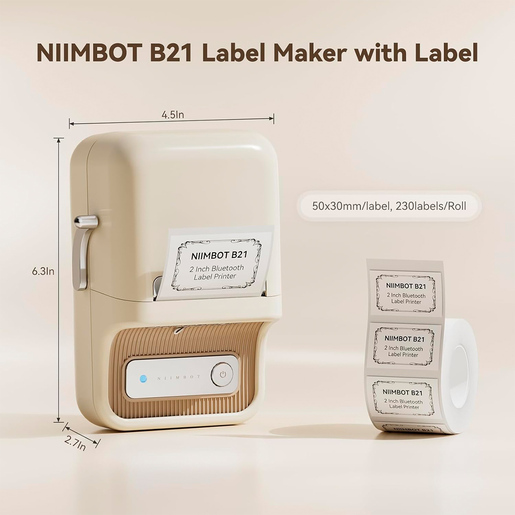 ETIQUETADORA/ROTULADORA NIIMBOT CLASSIC B21S CREMA