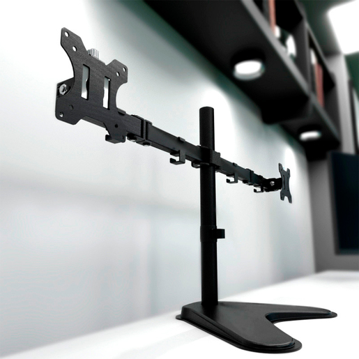 SOPORTE KLIPX PARA MONITOR DOBLE, PEDESTAL KPM-311