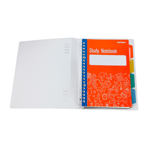 CUADERNO ESPIRAL LINEAS TOP TEAM B5 ANARANJADO 80H