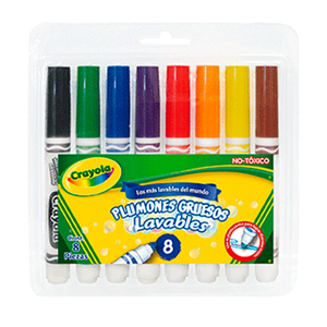 MARCADORES GRUESOS LAVABABLES CRAYOLA CAJA C/8 MARCADORES GRUESOS LAVABABLES CRAYOLA CAJA C/8