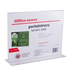 PORTA LETRERO EN L HORIZONTAL OFFICE DEPOT 8.5X11 PORTA LETRERO EN L HORIZONTAL OFFICE DEPOT 8.5X11